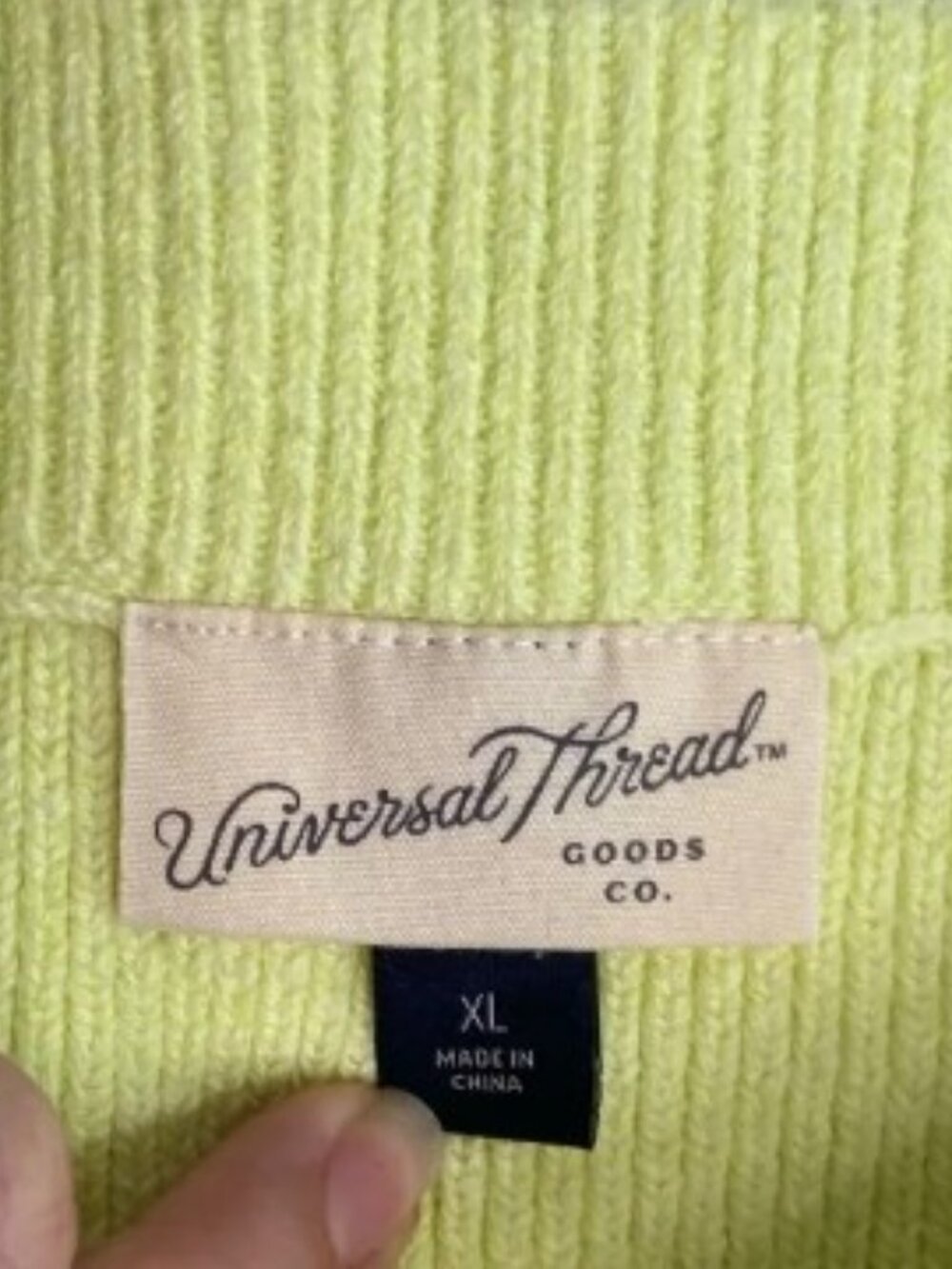 Universal Thread Goods Co Lime Green Rib Knit Pencil Skirt XL Stretch Midi - Picture 2 of 5